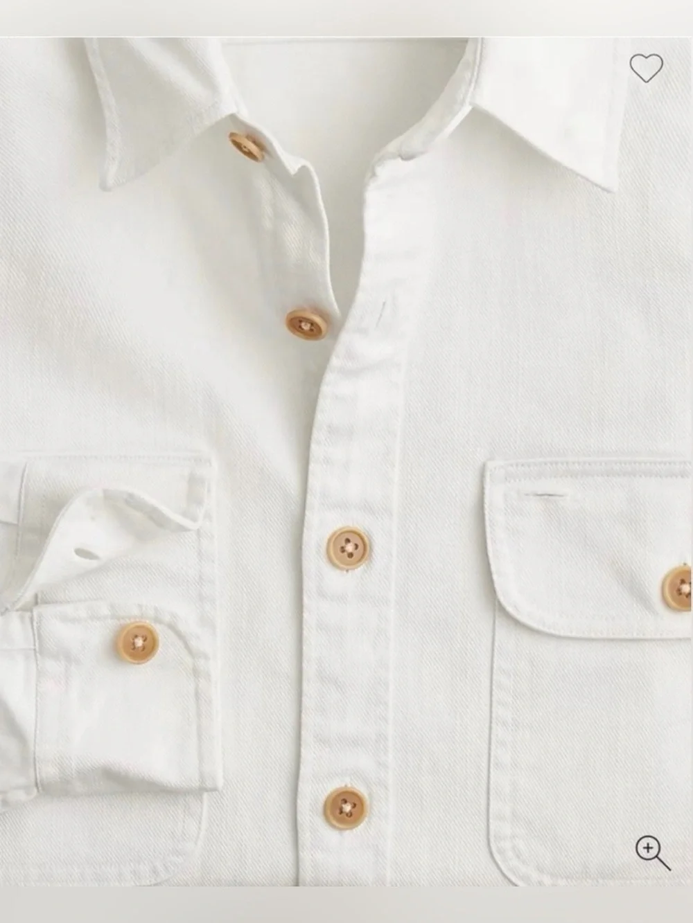 J.Crew Midweight denim workshirt in chalk